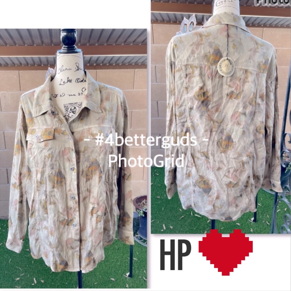 NEW Marrakech Rare Floral Print Button Front Shirt Long Sleeve Jacket MD